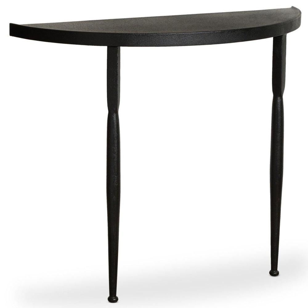 Lois Demilune Console Table, Textured Iron by Four Hands