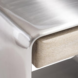 Lomond Nightstand, Brushed Stainless-Furniture - Bedroom-High Fashion Home