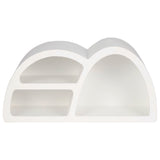 Long Curved Wall Storage, White