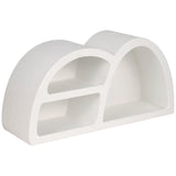 Long Curved Wall Storage, White
