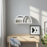 Long Curved Wall Storage, White