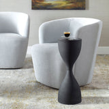 Loreta Accent Table, Sandpaper Black-Furniture - Accent Tables-High Fashion Home