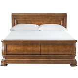 Louie P's Sleigh Bed, Cognac-Furniture - Bedroom-High Fashion Home