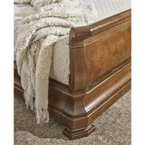 Louie P's Sleigh Bed, Cognac-Furniture - Bedroom-High Fashion Home