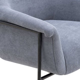 Lua Chenille Accent Chair, Blue-Furniture - Chairs-High Fashion Home