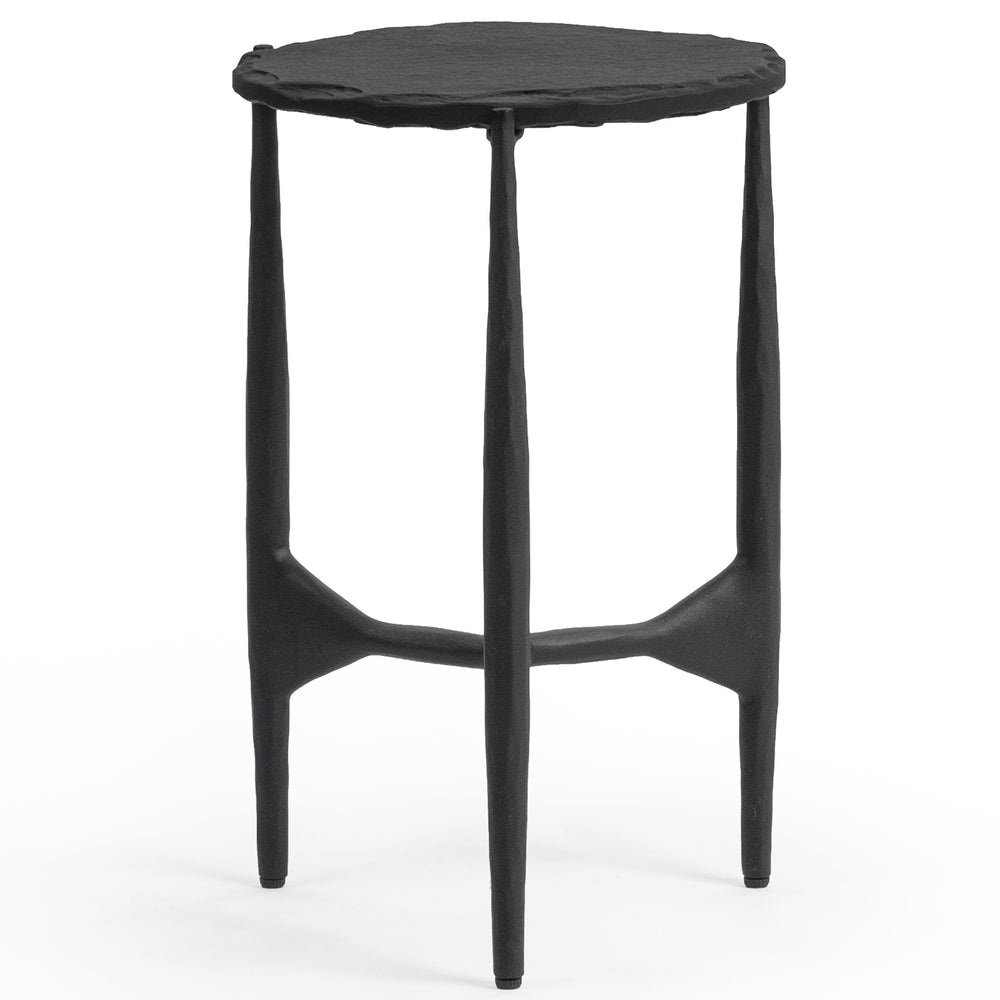 Luka 12" Round End Table, Charcoal Forge-Furniture - Accent Tables-High Fashion Home