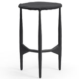 Luka 12" Round End Table, Charcoal Forge-Furniture - Accent Tables-High Fashion Home