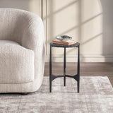 Luka 12" Round End Table, Charcoal Forge-Furniture - Accent Tables-High Fashion Home