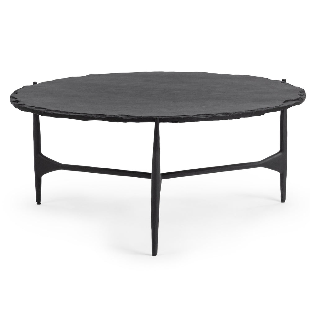 Luka 36" Round End Table, Charcoal Forge-Furniture - Accent Tables-High Fashion Home