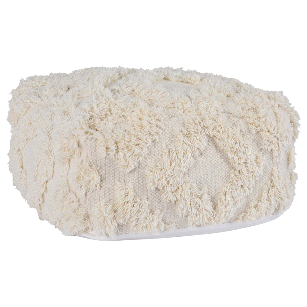 Luma Pouf, Ivory-Furniture - Chairs-High Fashion Home