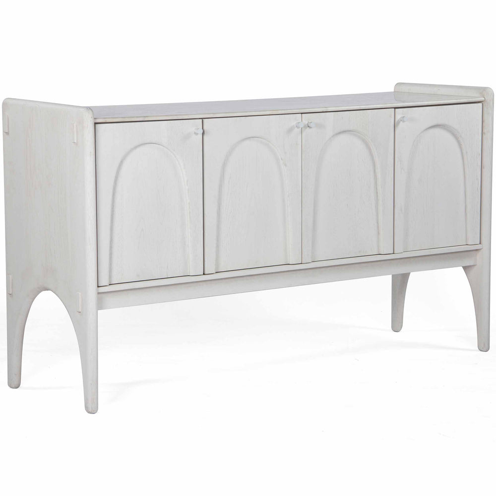 Luna Marble-Top Sideboard, Whitewash