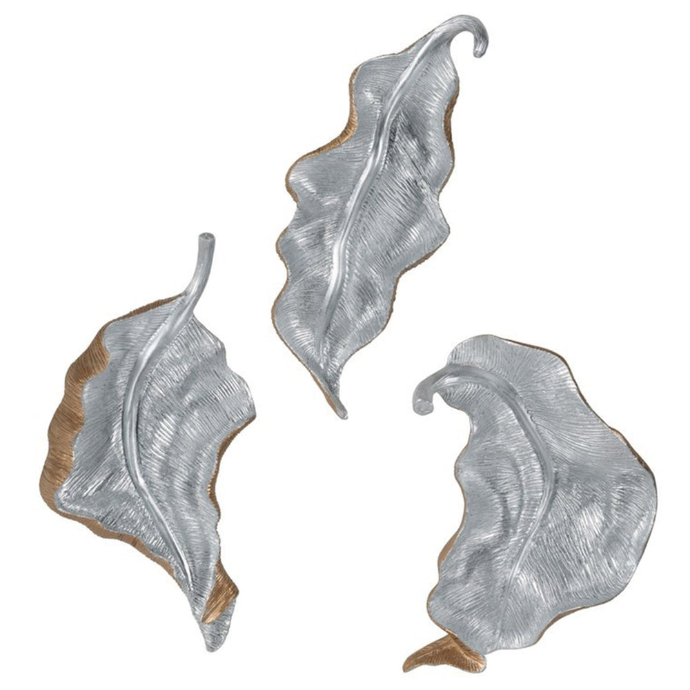 Luxe Leaves, Silver, Set of 3