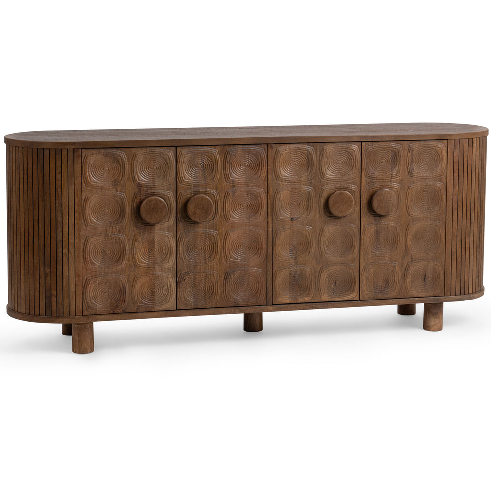 Lyle 4 Door Cabinet, Artisan Brown-Furniture - Storage-High Fashion Home