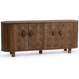 Lyle 4 Door Cabinet, Artisan Brown-Furniture - Storage-High Fashion Home