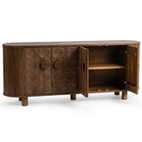 Lyle 4 Door Cabinet, Artisan Brown-Furniture - Storage-High Fashion Home