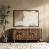 Lyle 4 Door Cabinet, Artisan Brown-Furniture - Storage-High Fashion Home