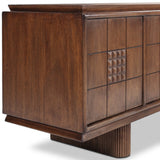 Lyle Media Console, Rust Rubberwood by Four Hands-Furniture - Storage-High Fashion Home