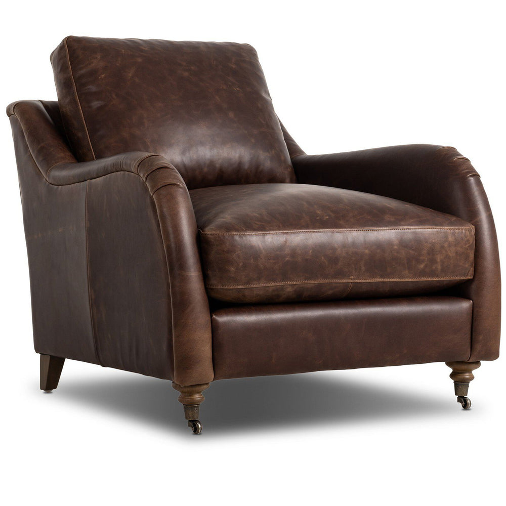 Lynne Leather Chair, Raleigh Cigar by Amber Lewis x Four Hands-Furniture - Chairs-High Fashion Home