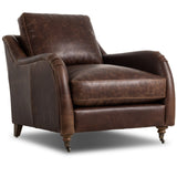 Lynne Leather Chair, Raleigh Cigar by Amber Lewis x Four Hands-Furniture - Chairs-High Fashion Home
