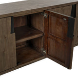 Lyra 4 Door Buffet, Smoke Brown-Furniture - Storage-High Fashion Home