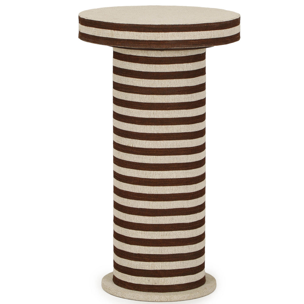 Lyra Side Table, Natural Striped-Furniture - Accent Tables-High Fashion Home