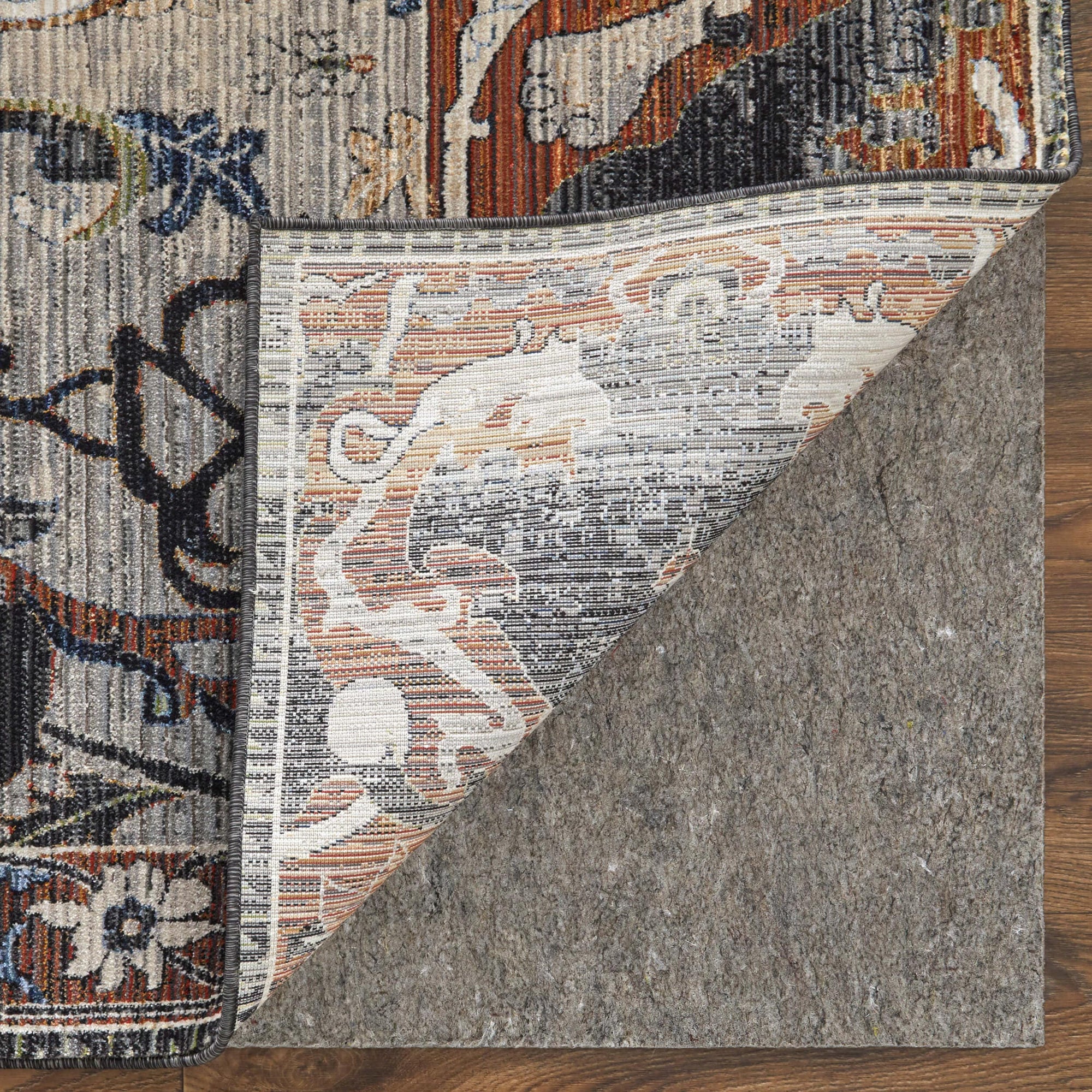 Mel Rug Feizy Rug Melrose 39P2F, Gray/Rust – High Fashion Home