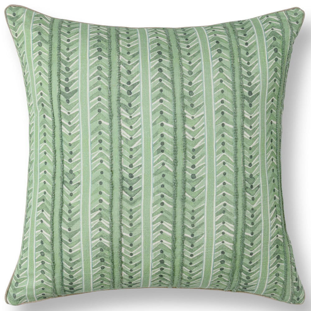 Seaglass Stripe Pillow, Palm Green, Set of 2