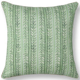 Seaglass Stripe Pillow, Palm Green, Set of 2