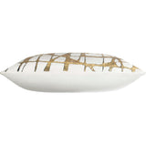 Mila Abstract Pillow, Ivory/Gold-Accessories-High Fashion Home
