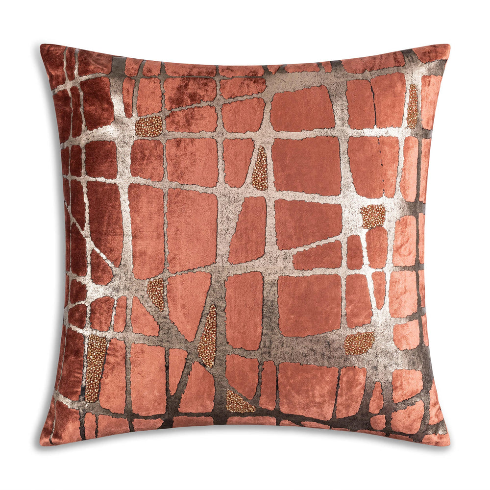 Mila Abstract Pillow, Rust/Gold-Accessories-High Fashion Home