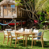 Harbor Teak 90" Rectangular Dining Table, Natural-Furniture - Outdoor-High Fashion Home