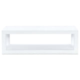 Sailmaker Rectangle Coffee Table, White-Furniture - Accent Tables-High Fashion Home