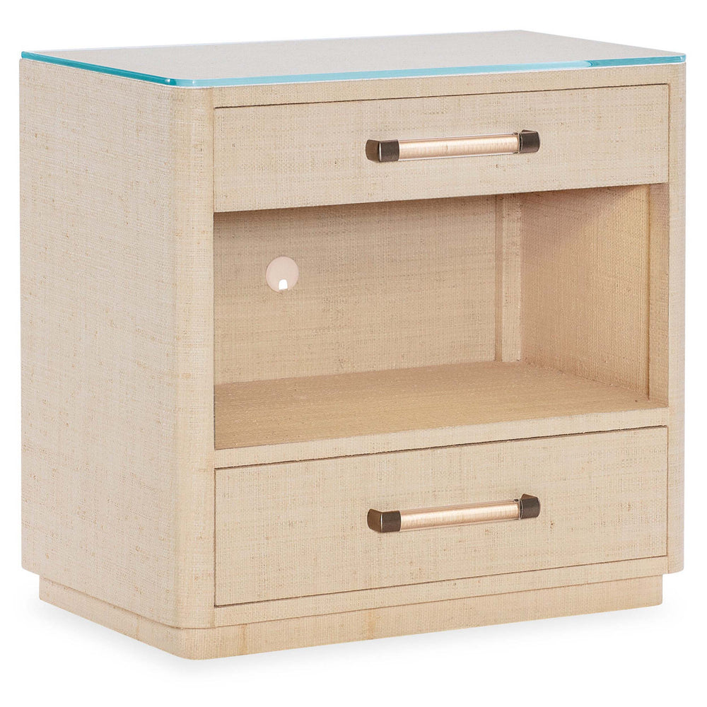 Boca Chica Nightstand, Natural Raffia-Furniture - Bedroom-High Fashion Home