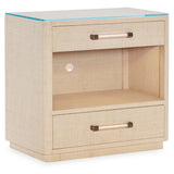 Boca Chica Nightstand, Natural Raffia-Furniture - Bedroom-High Fashion Home