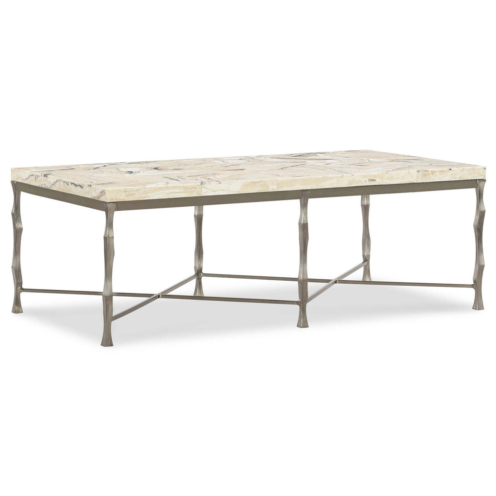 Mariner Rectangle Cocktail Table, White Onyx-Furniture - Accent Tables-High Fashion Home