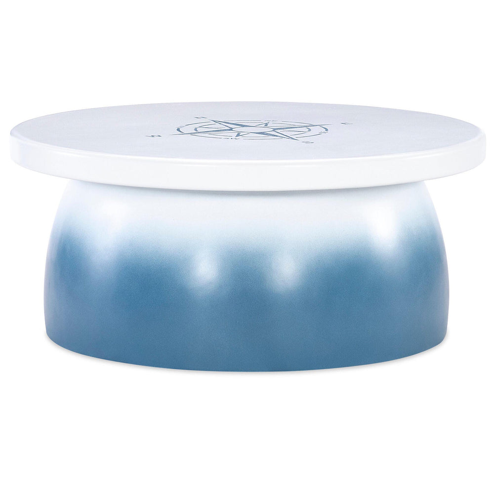 Ocean Coffee Table, Blue/White-Furniture - Accent Tables-High Fashion Home