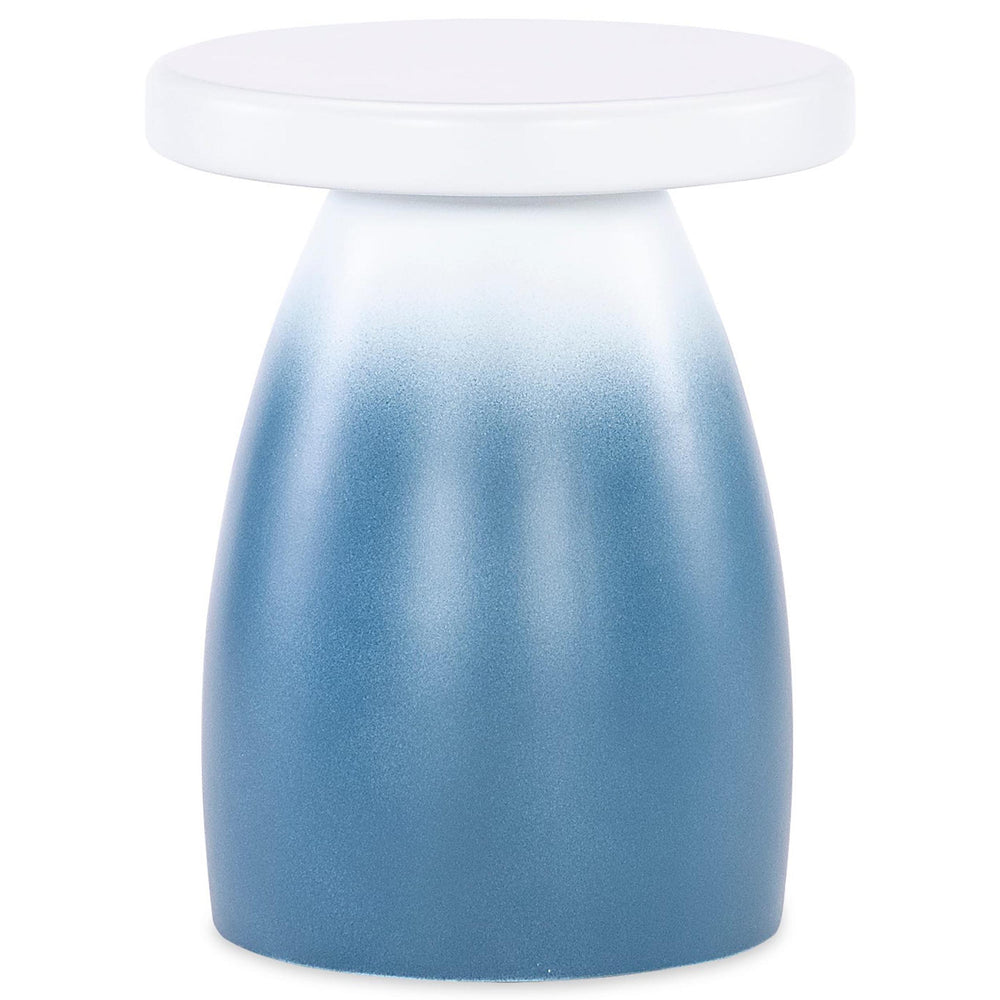 Ocean End Table, Blue/White-Furniture - Accent Tables-High Fashion Home