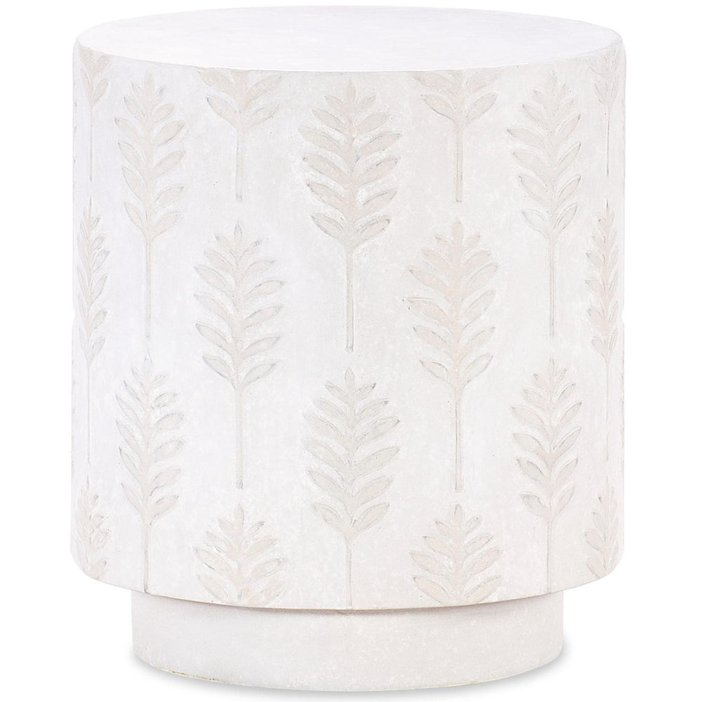 Palm Frond End Table, Off-White-Furniture - Outdoor-High Fashion Home