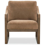 Havana High Leather Accent Chair, Falcon Olive-Furniture - Chairs-High Fashion Home