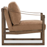 Havana High Leather Accent Chair, Falcon Olive-Furniture - Chairs-High Fashion Home