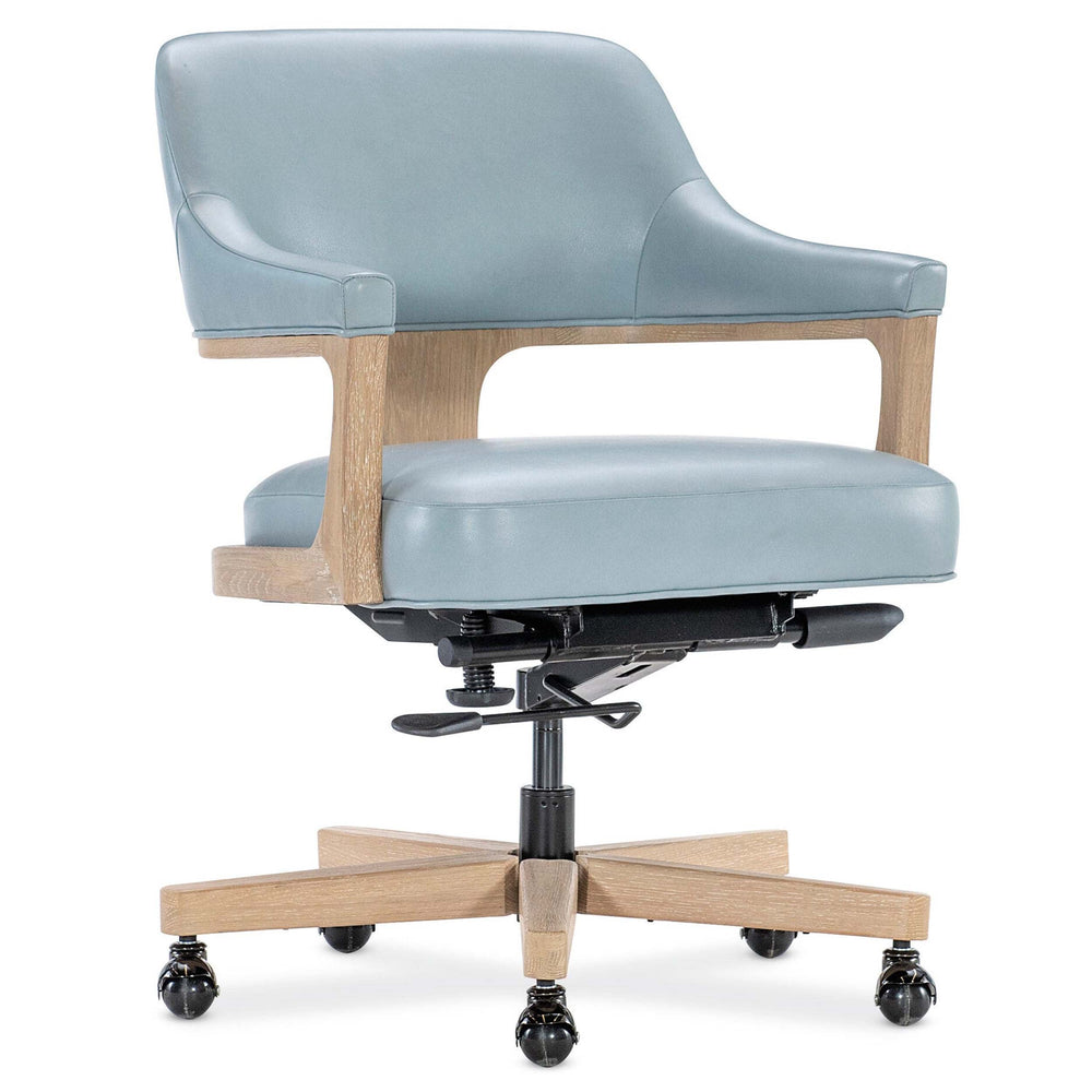 Serpentine Leather Executive Swivel Tilt Chair, Blue-Furniture - Chairs-High Fashion Home