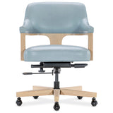 Serpentine Leather Executive Swivel Tilt Chair, Blue-Furniture - Chairs-High Fashion Home