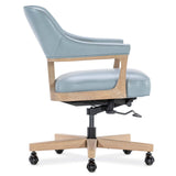 Serpentine Leather Executive Swivel Tilt Chair, Blue-Furniture - Chairs-High Fashion Home