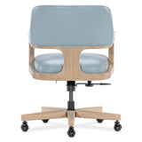 Serpentine Leather Executive Swivel Tilt Chair, Blue-Furniture - Chairs-High Fashion Home
