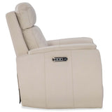 Latitudes Leather Power Swivel Recliner, Trinity Ivory