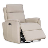 Latitudes Leather Power Swivel Recliner, Trinity Ivory