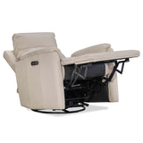 Latitudes Leather Power Swivel Recliner, Trinity Ivory