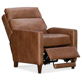 Summer Cool Leather Power Recliner, Chester Bourbon