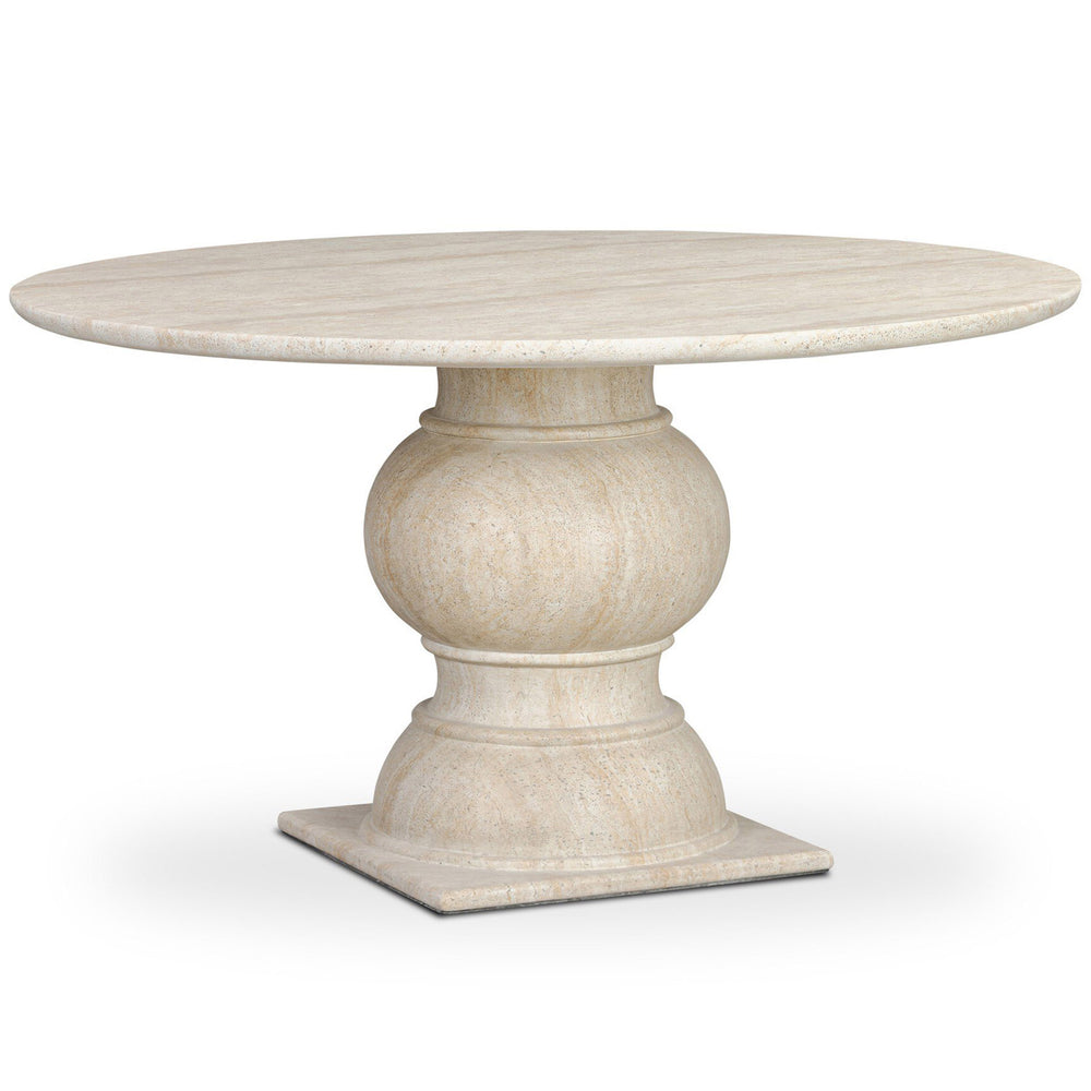 Macalaster Dining Table, Faux Travertine by Amber Lewis x Four Hands-Furniture - Dining-High Fashion Home