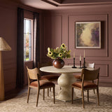 Macalaster Dining Table, Faux Travertine by Amber Lewis x Four Hands-Furniture - Dining-High Fashion Home